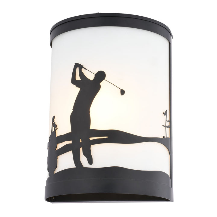 8-In. W Indoor-Outdoor Wall Light Black by Vaxcel International