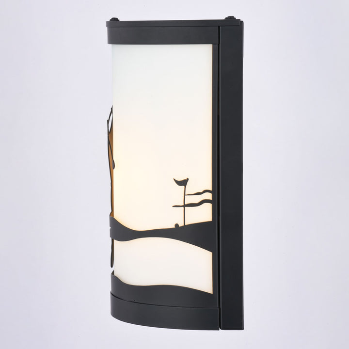 8-In. W Indoor-Outdoor Wall Light Black