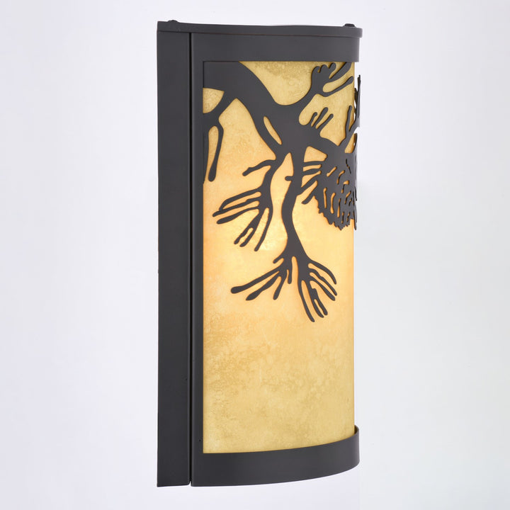 8-In. W Indoor-Outdoor Wall Light Warm Bronze