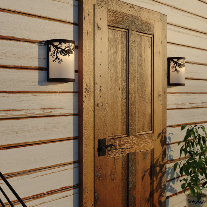 8-In. W Indoor-Outdoor Wall Light Warm Bronze