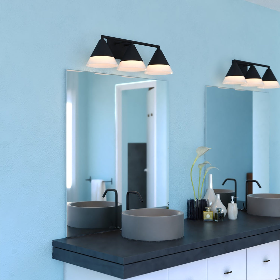 25.25-In. 3 Light Vanity Matte Black