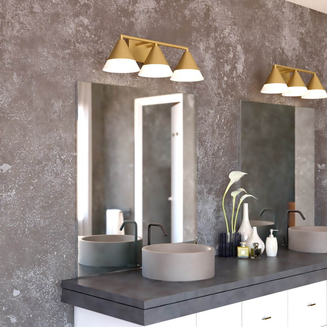 25.25-In. 3 Light Vanity Harvest Gold