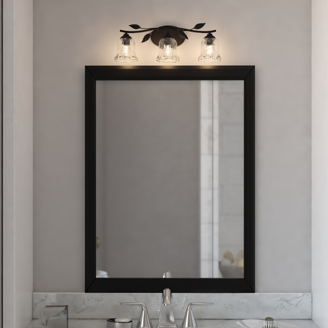 21-In. W 3 Light Vanity Matte Black