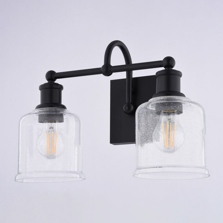 16-In. W 2 Light Vanity Matte Black