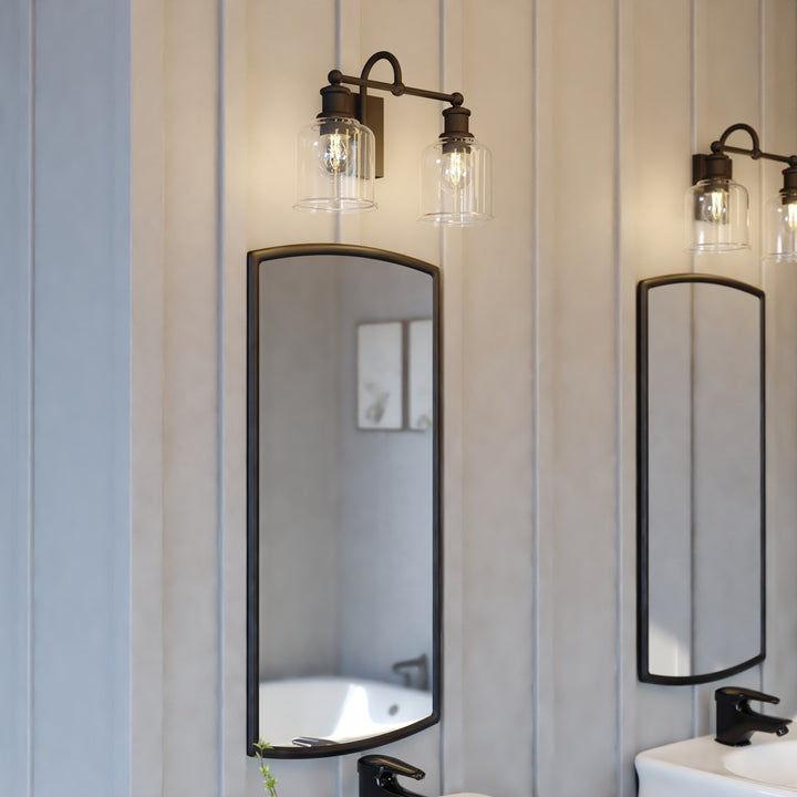 16-In. W 2 Light Vanity Matte Black