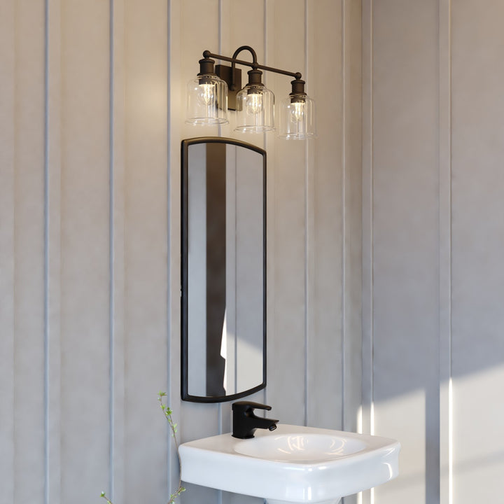 24-In. W 3 Light Vanity Matte Black