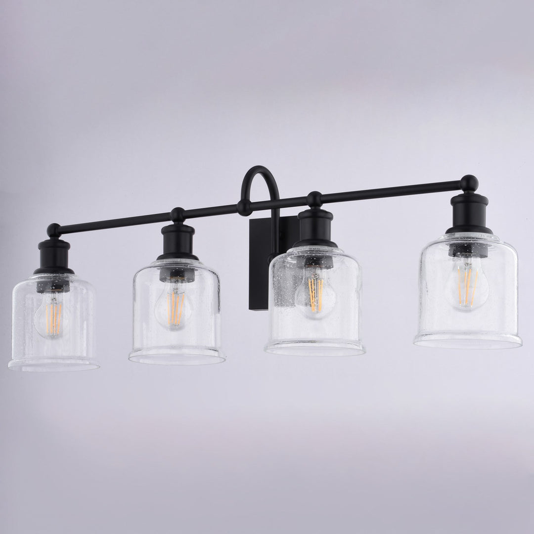 32-In. W 4 Light Vanity Matte Black
