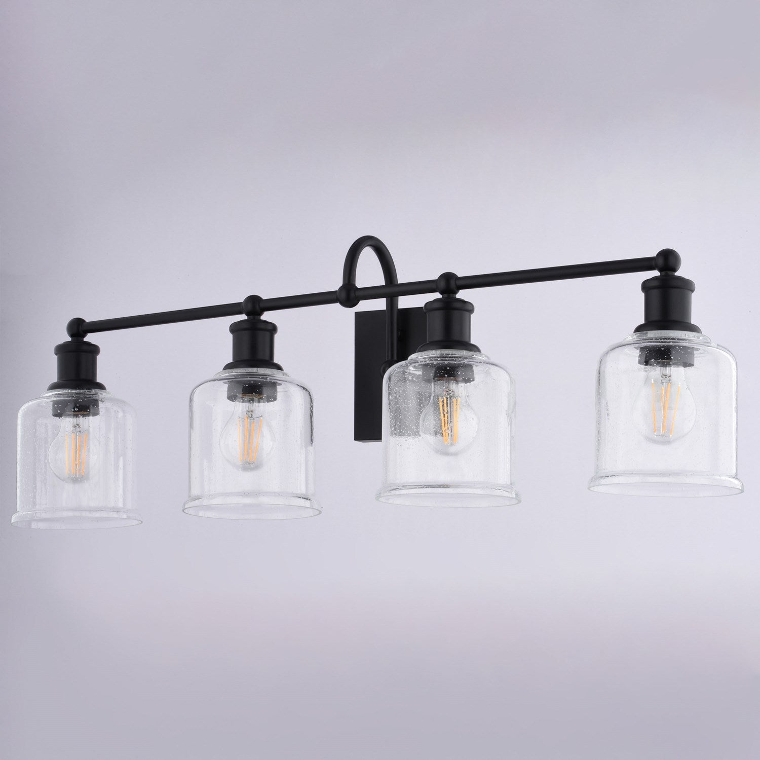 32-In. W 4 Light Vanity Matte Black