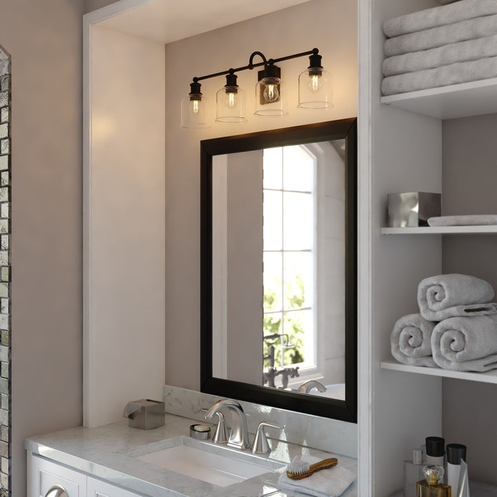 32-In. W 4 Light Vanity Matte Black