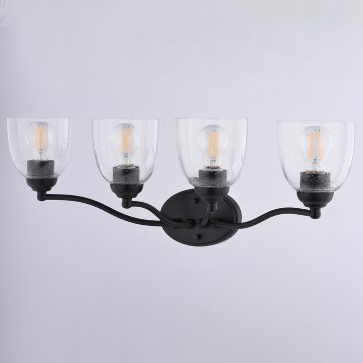 28-In. W 4 Light Vanity Matte Black