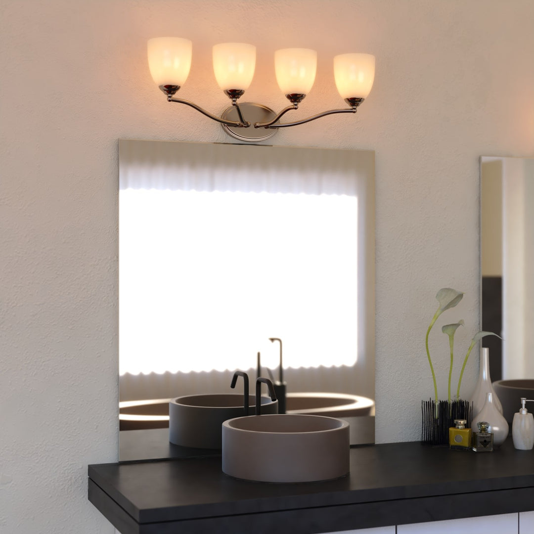 28-In. W 4 Light Vanity Satin Nickel
