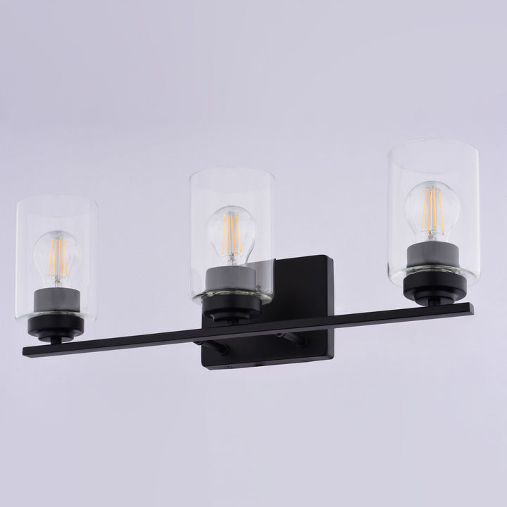 20-In. W 3 Light Vanity Matte Black