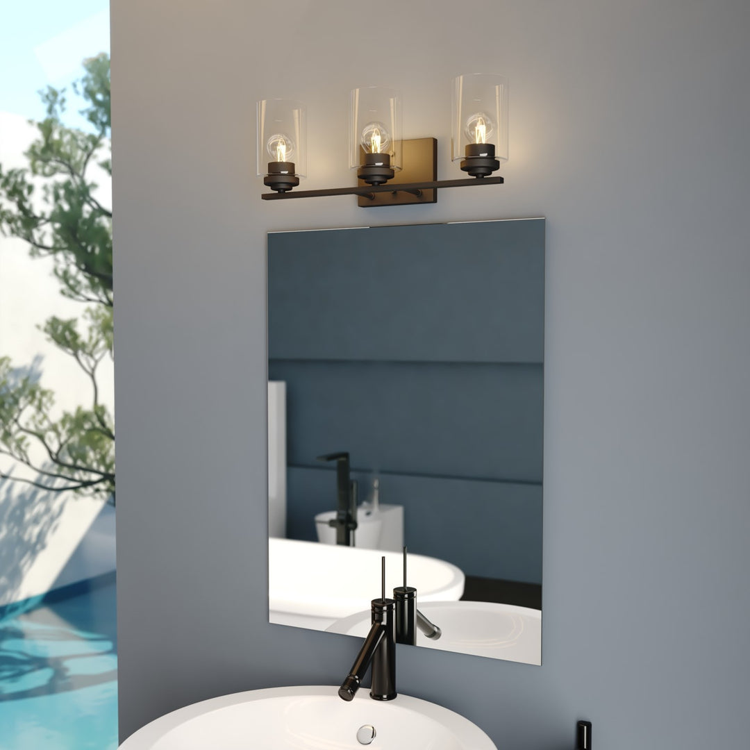 20-In. W 3 Light Vanity Matte Black