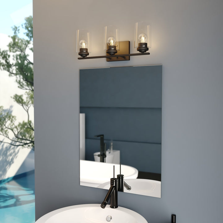 20-In. W 3 Light Vanity Matte Black