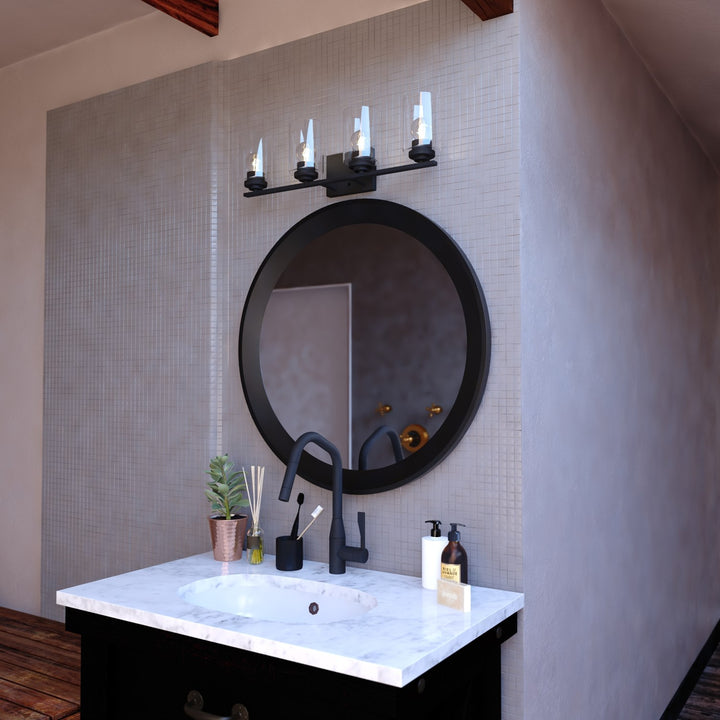 27.5-In. W 4 Light Vanity Matte Black