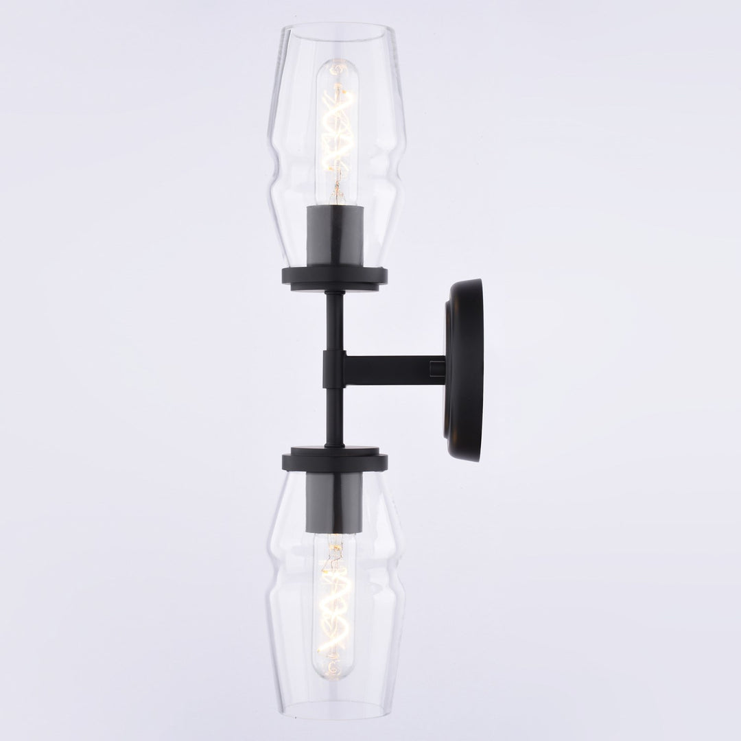 18.5-In. 2 Light Wall Light Matte Black