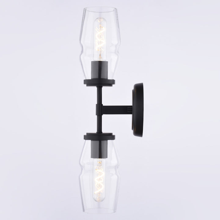 18.5-In. 2 Light Wall Light Matte Black