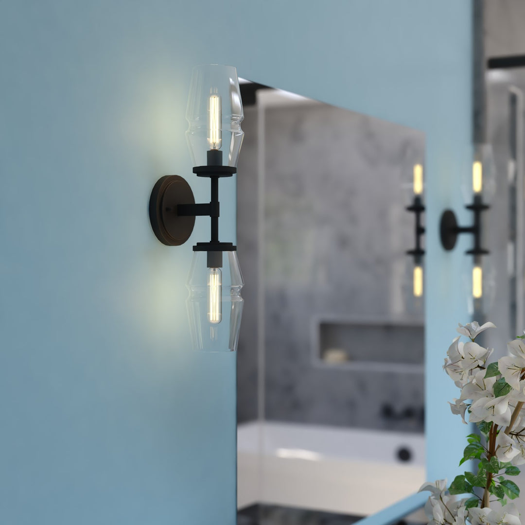 18.5-In. 2 Light Wall Light Matte Black