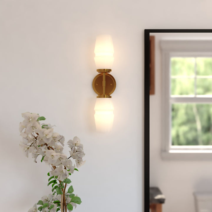 18.5-In. 2 Light Wall Light Brushed Brass