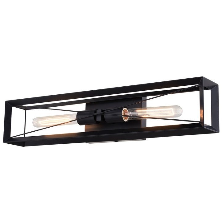24-In. W 2 Light Wall Light Matte Black by Vaxcel International