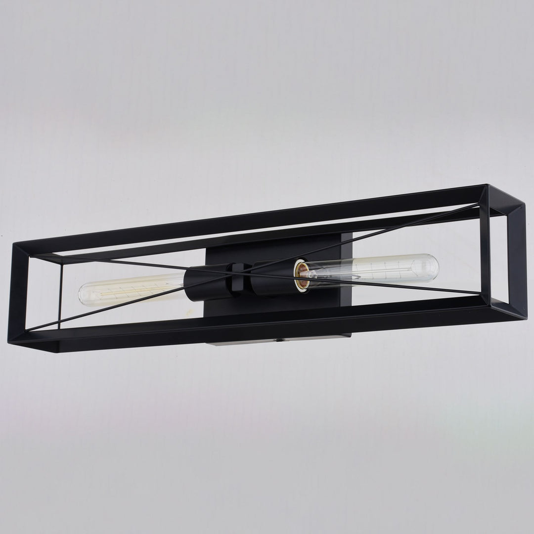 24-In. W 2 Light Wall Light Matte Black