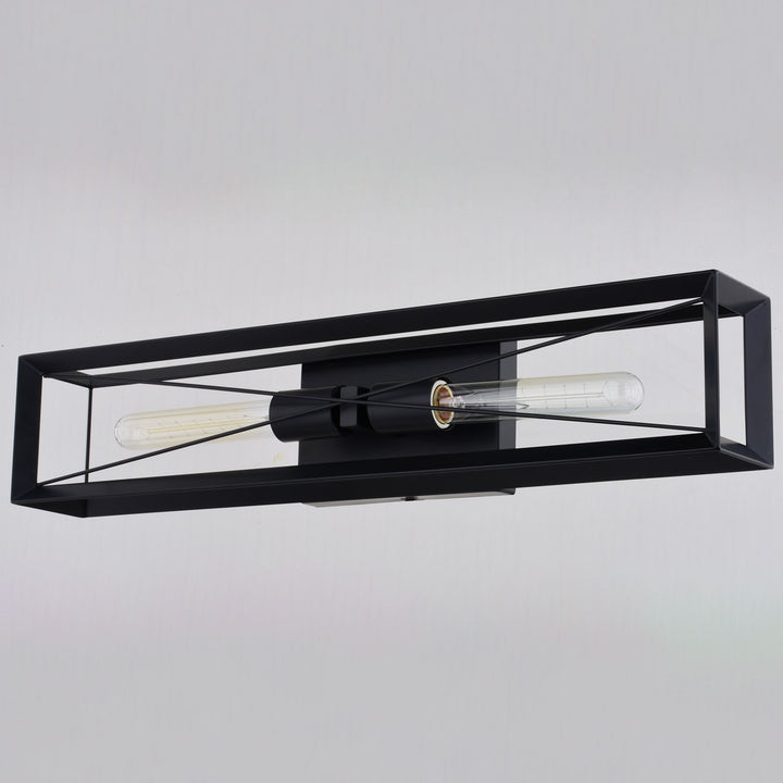 24-In. W 2 Light Wall Light Matte Black