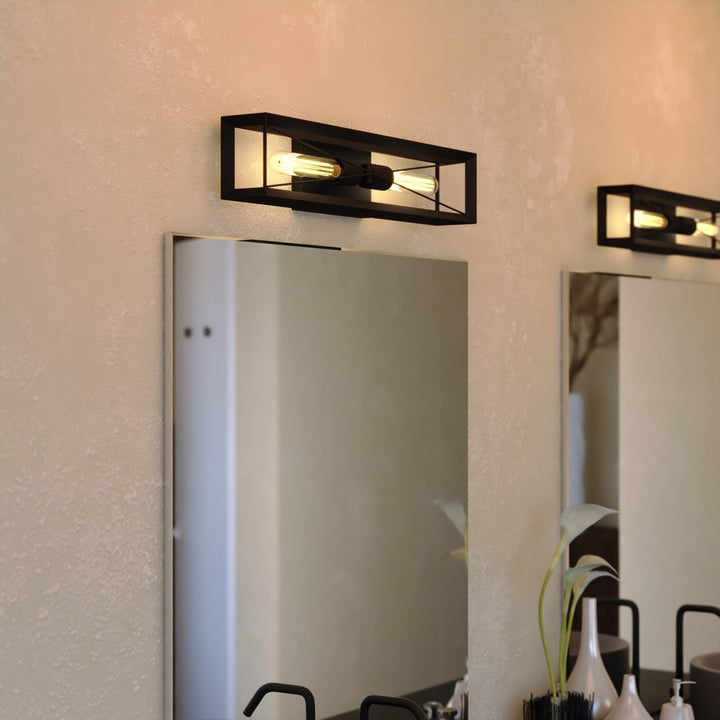 24-In. W 2 Light Wall Light Matte Black