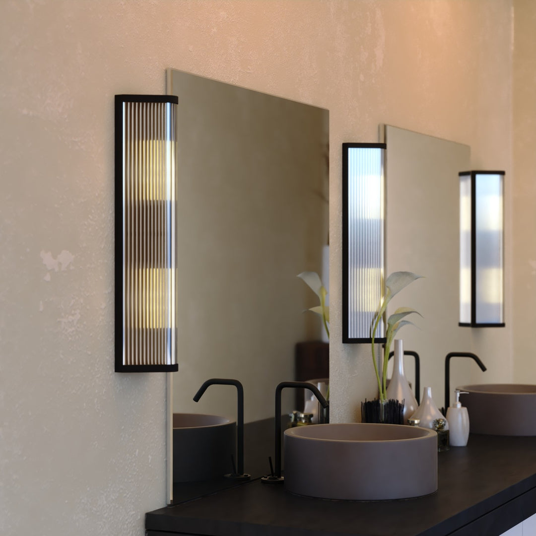 22-In. H 2 Light Wall Light Matte Black