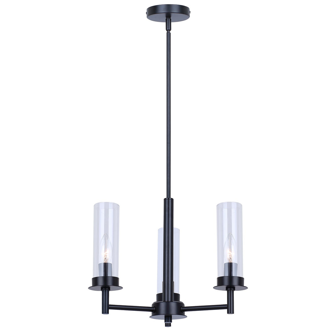 3 Light Black Chandelier by Canarm