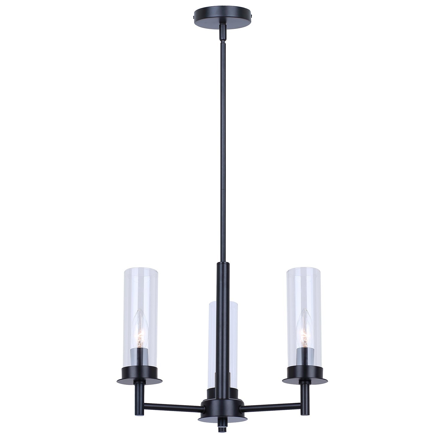 3 Light Black Chandelier by Canarm