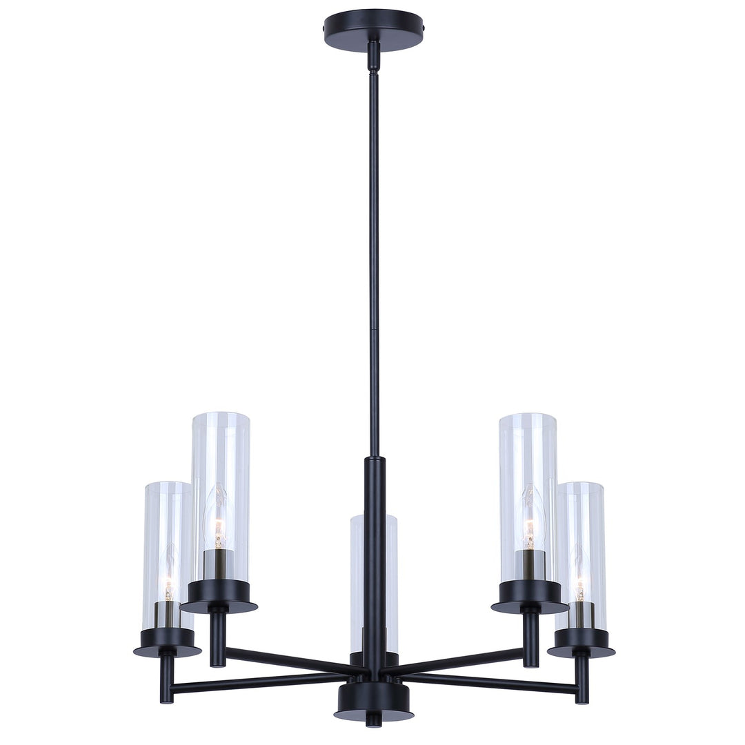 5 Light Black Chandelier by Canarm