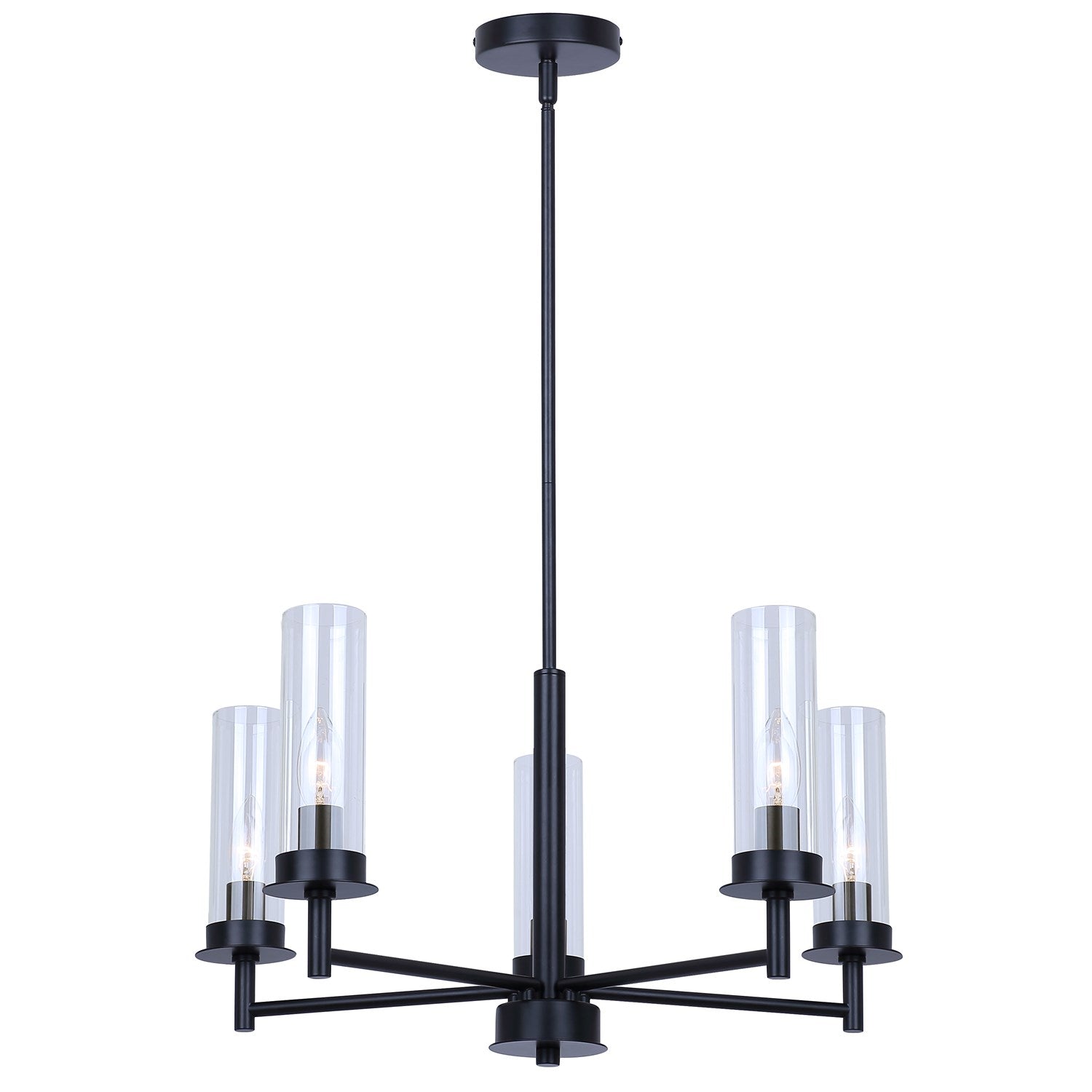 5 Light Black Chandelier by Canarm
