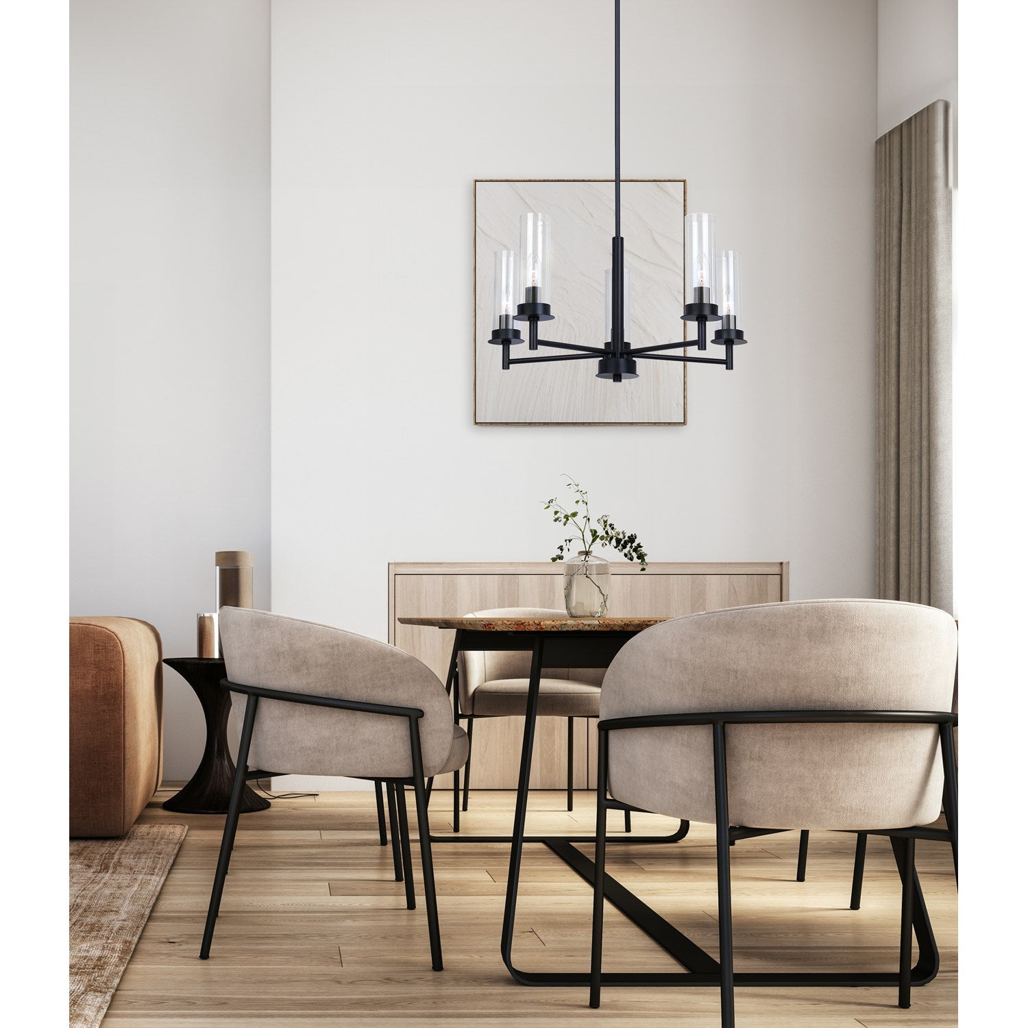 5 Light Black Chandelier