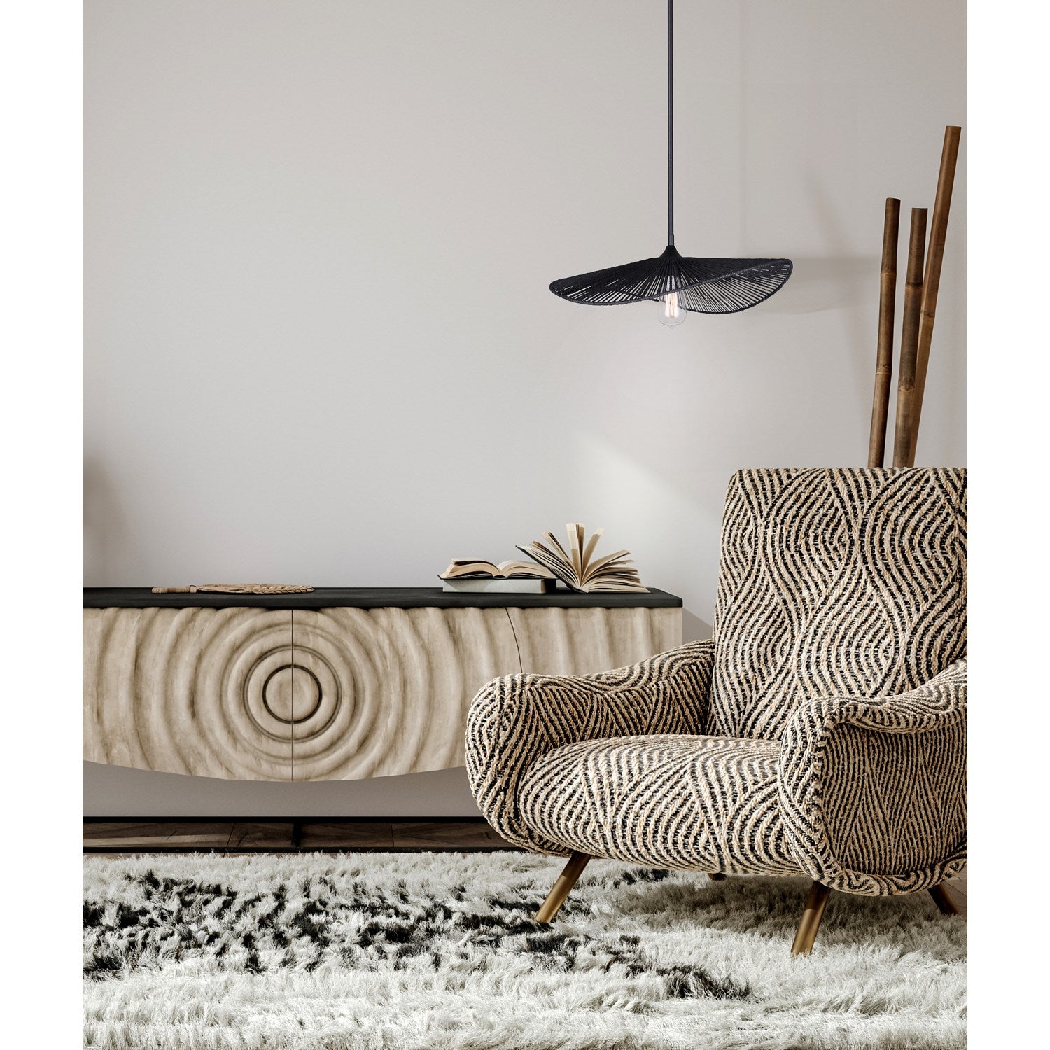 1 Light Black Pendant
