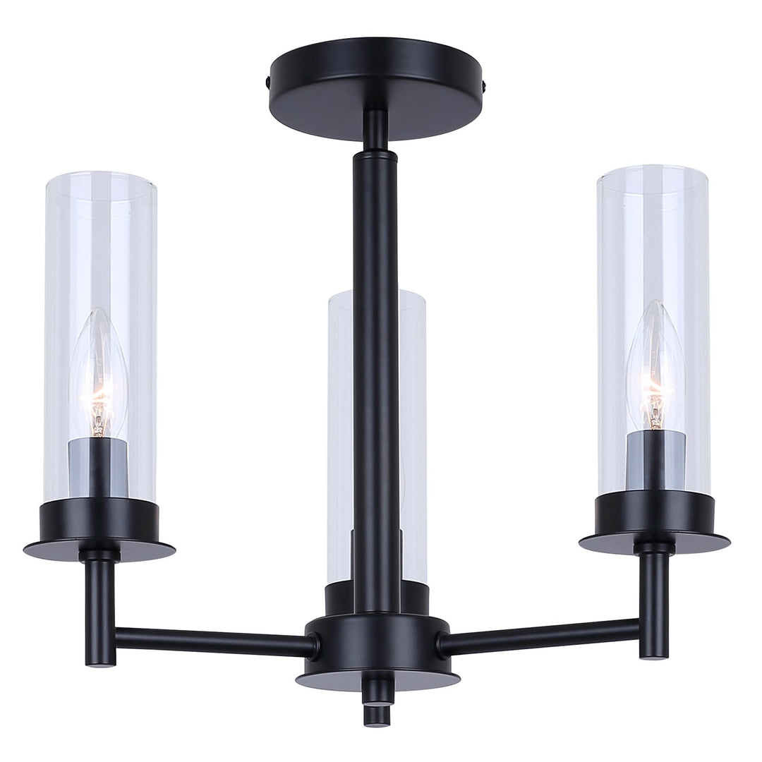 3 Light Black Semi Flush by Canarm