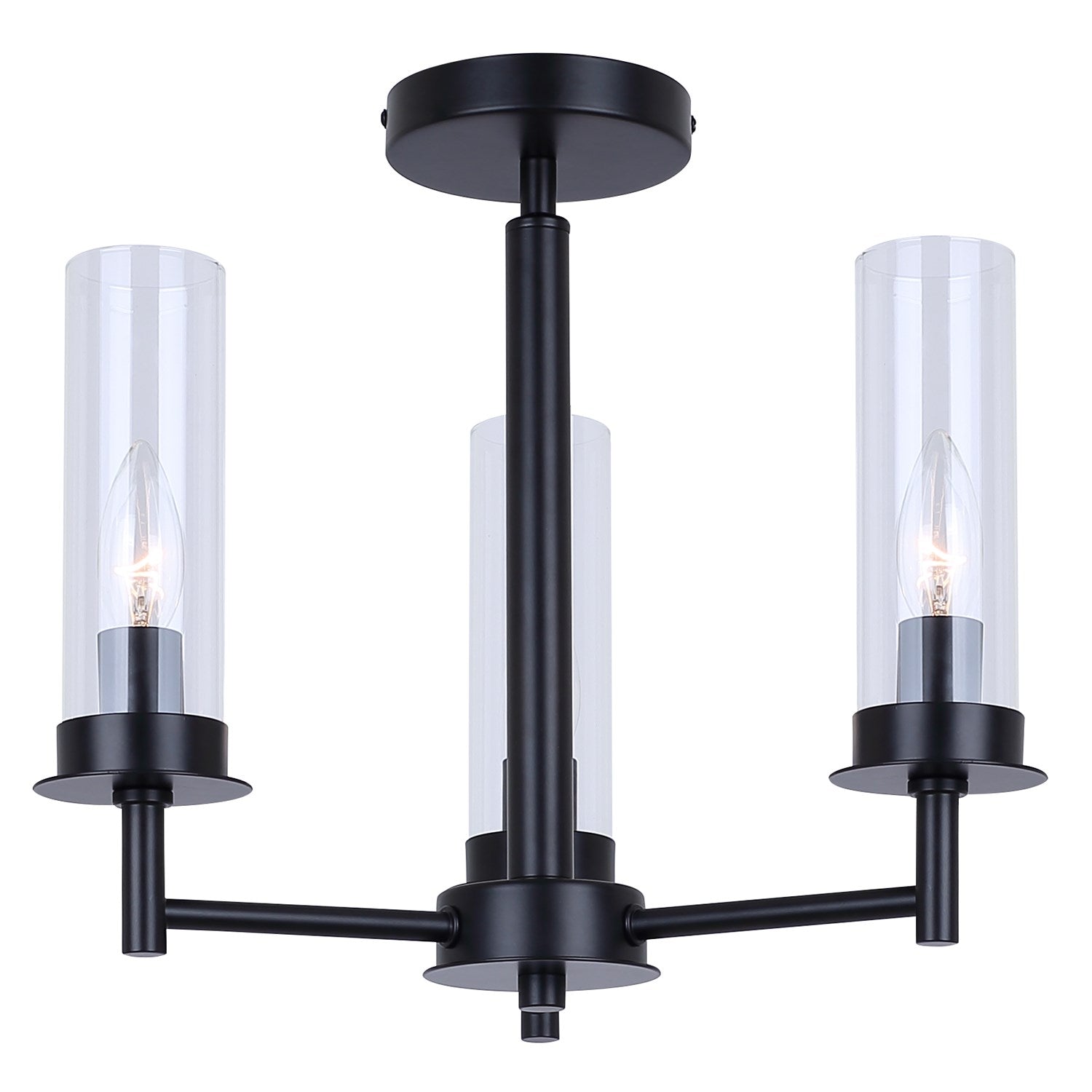 3 Light Black Semi Flush by Canarm
