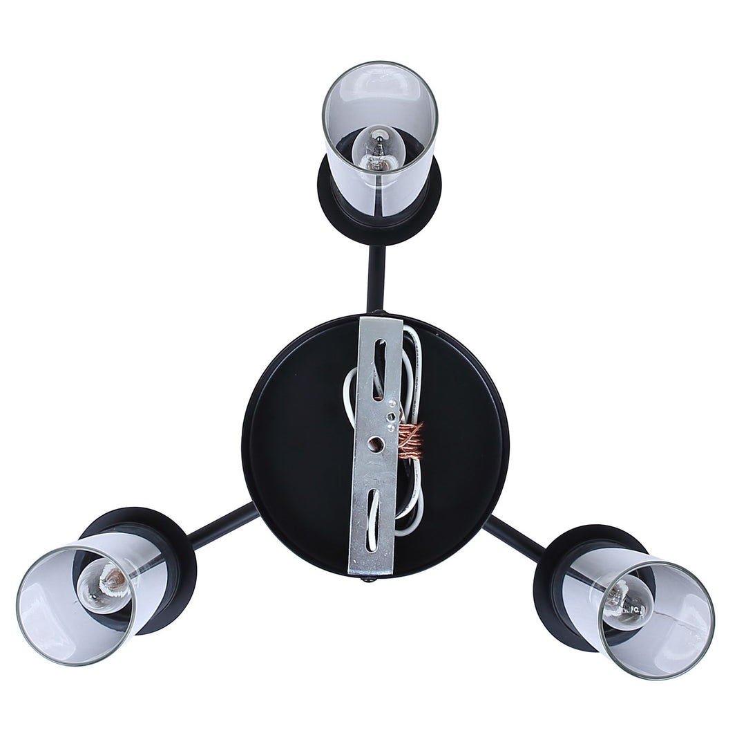 3 Light Black Semi Flush