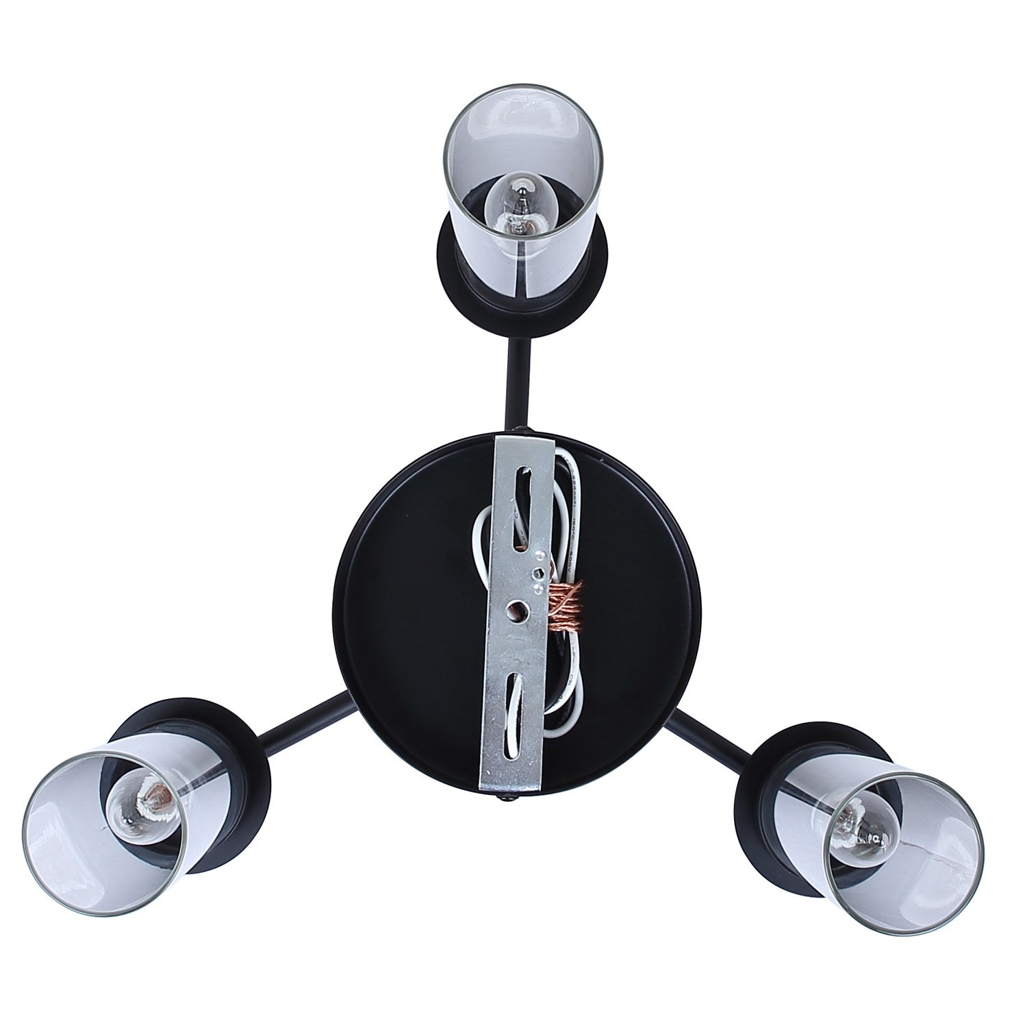 3 Light Black Semi Flush