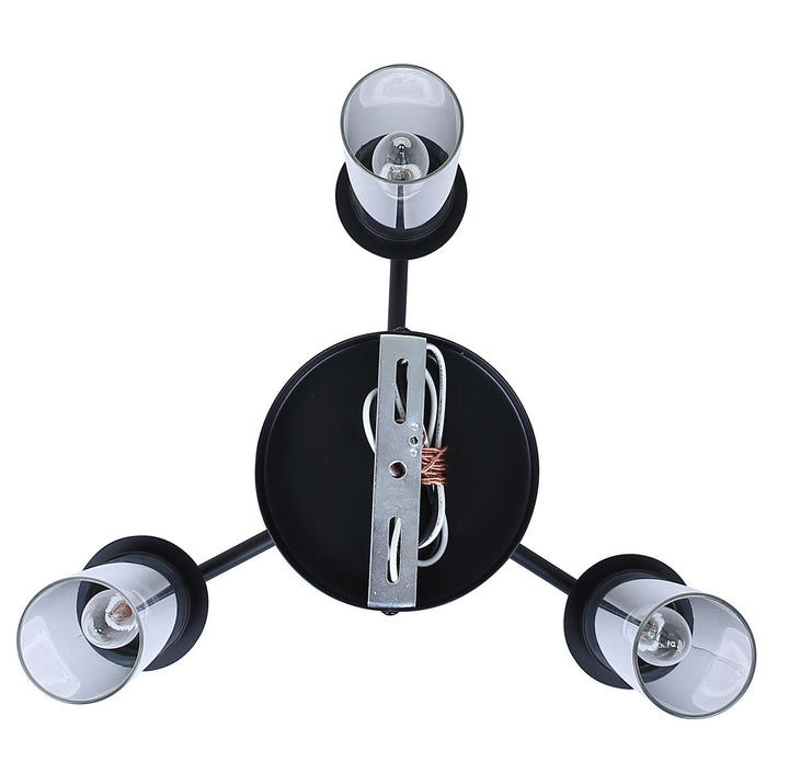 3 Light Black Semi Flush