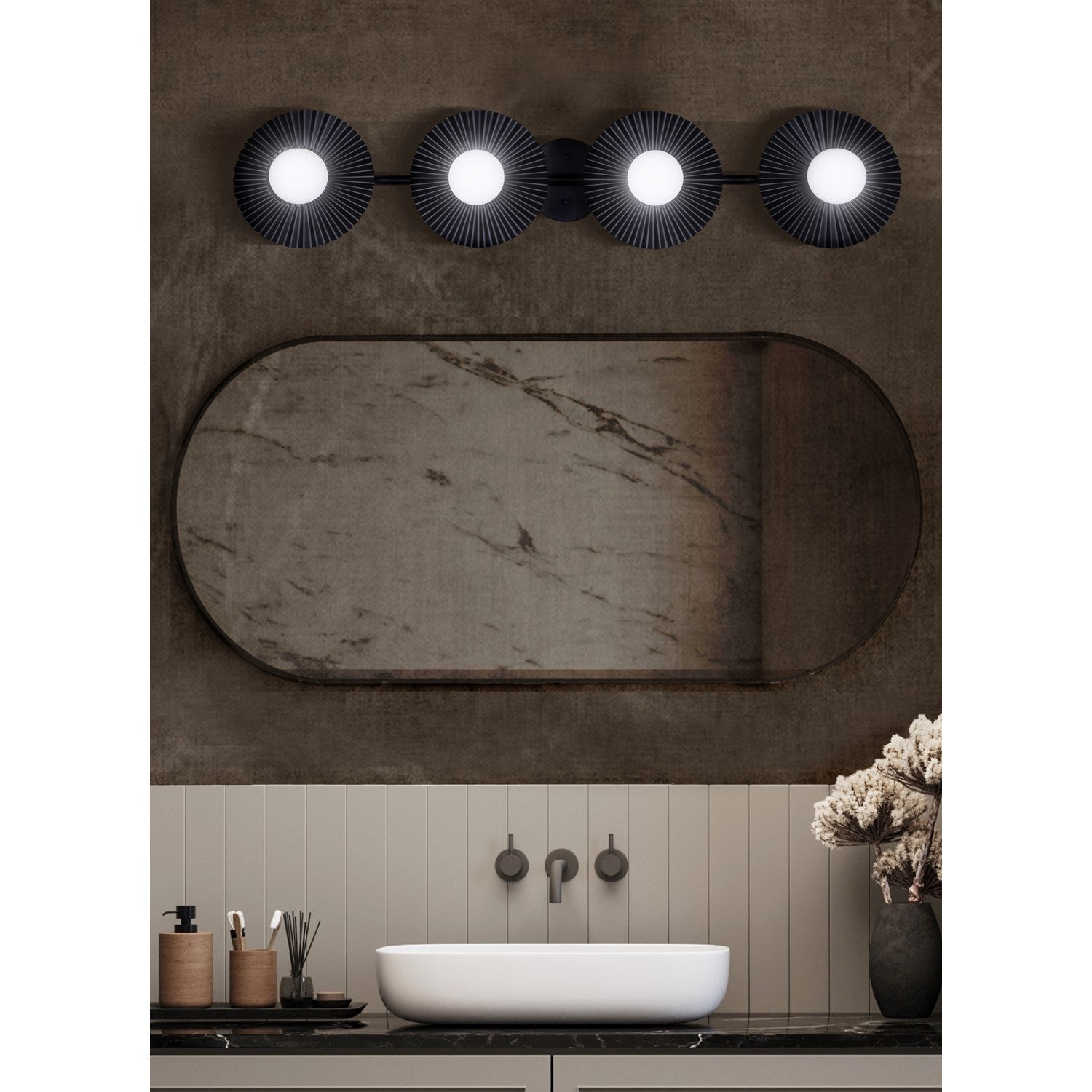 4 Light Black Vanity
