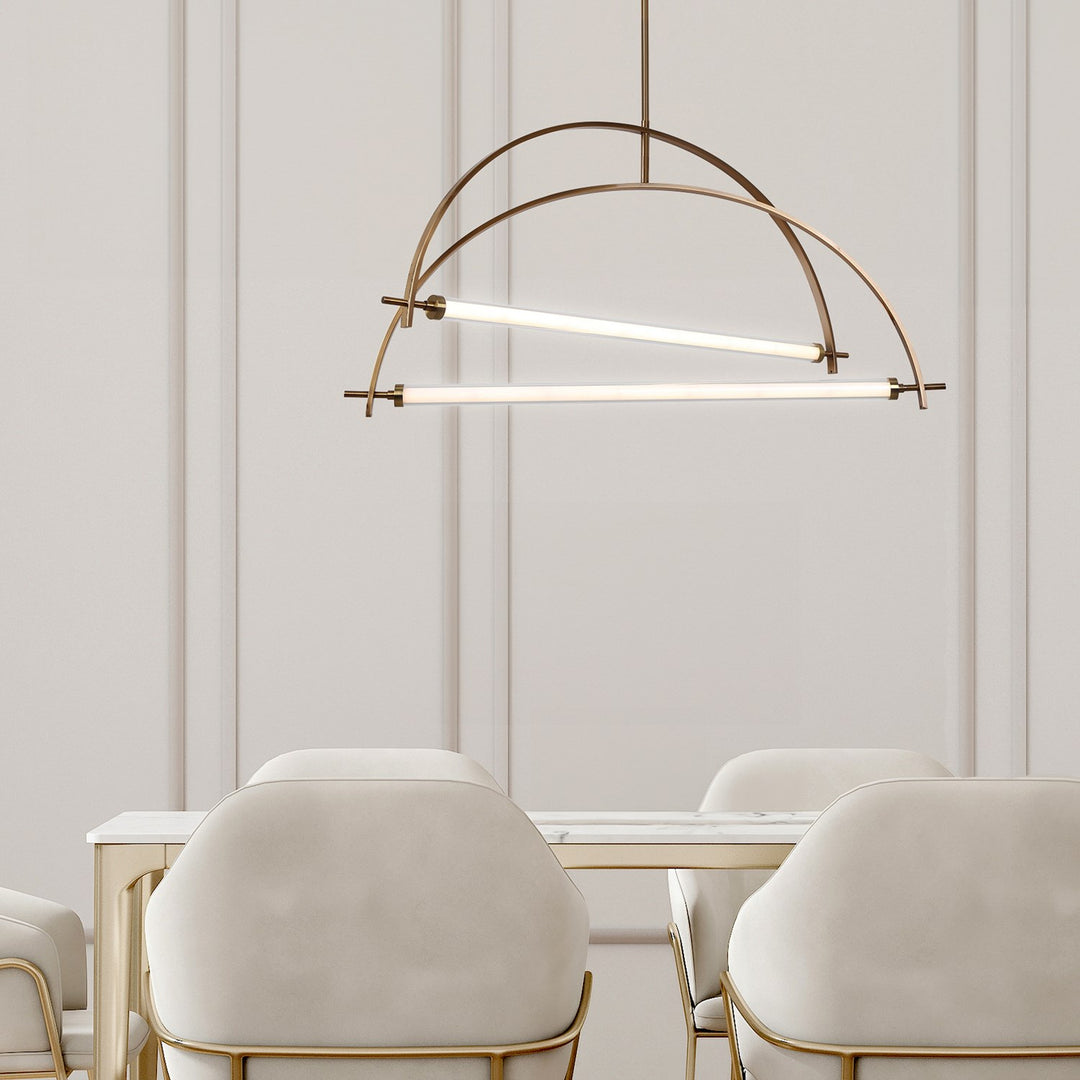 2 Light Gold Chandelier