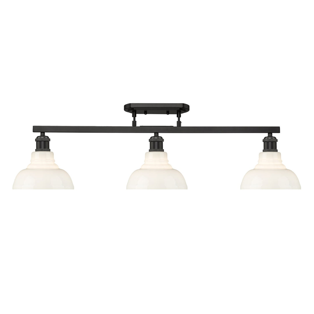 3-Light Semi-Flush In Matte Black by Golden