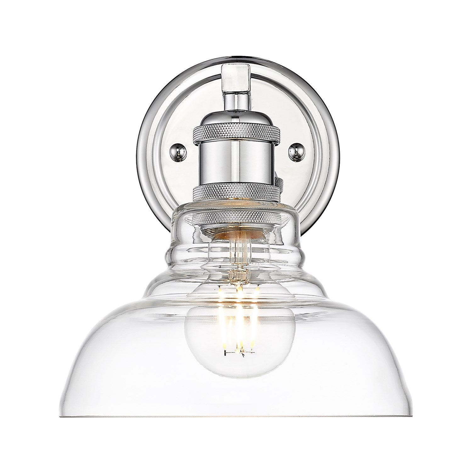 1-Light Vanity Light In Chrome With Clear Glass by Golden