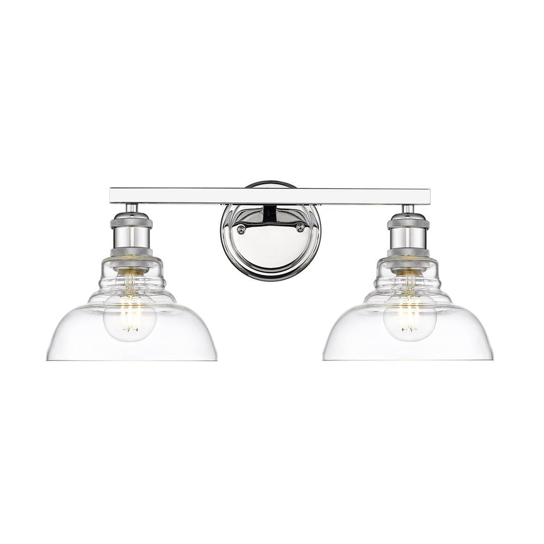 2-Light Vanity Light In Chrome With Clear Glass by Golden
