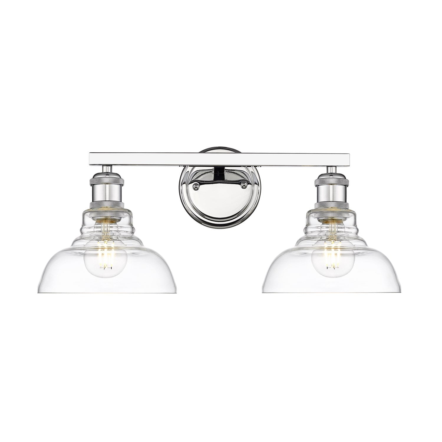 2-Light Vanity Light In Chrome With Clear Glass by Golden