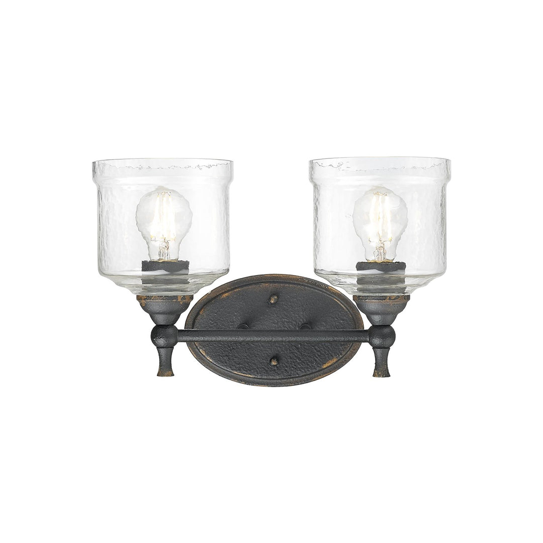 2 Light Bath Vanity In Antique Black Iron by Golden