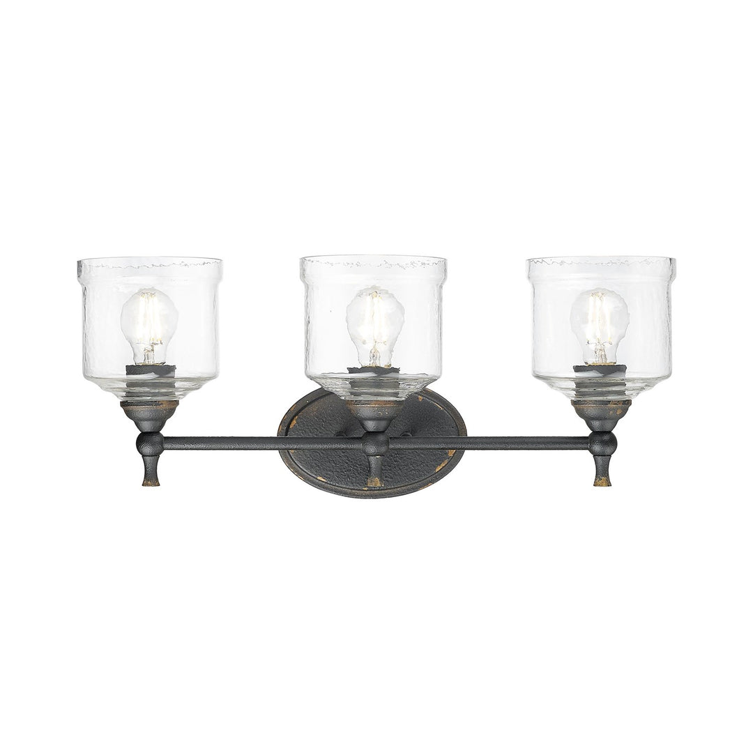 3 Light Bath Vanity In Antique Black Iron by Golden