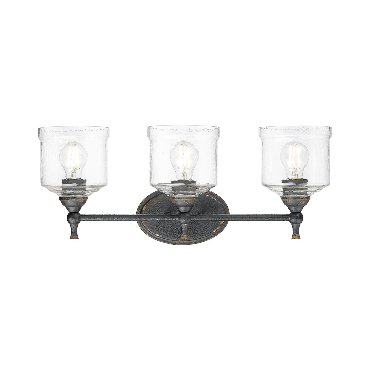 3 Light Bath Vanity In Antique Black Iron by Golden