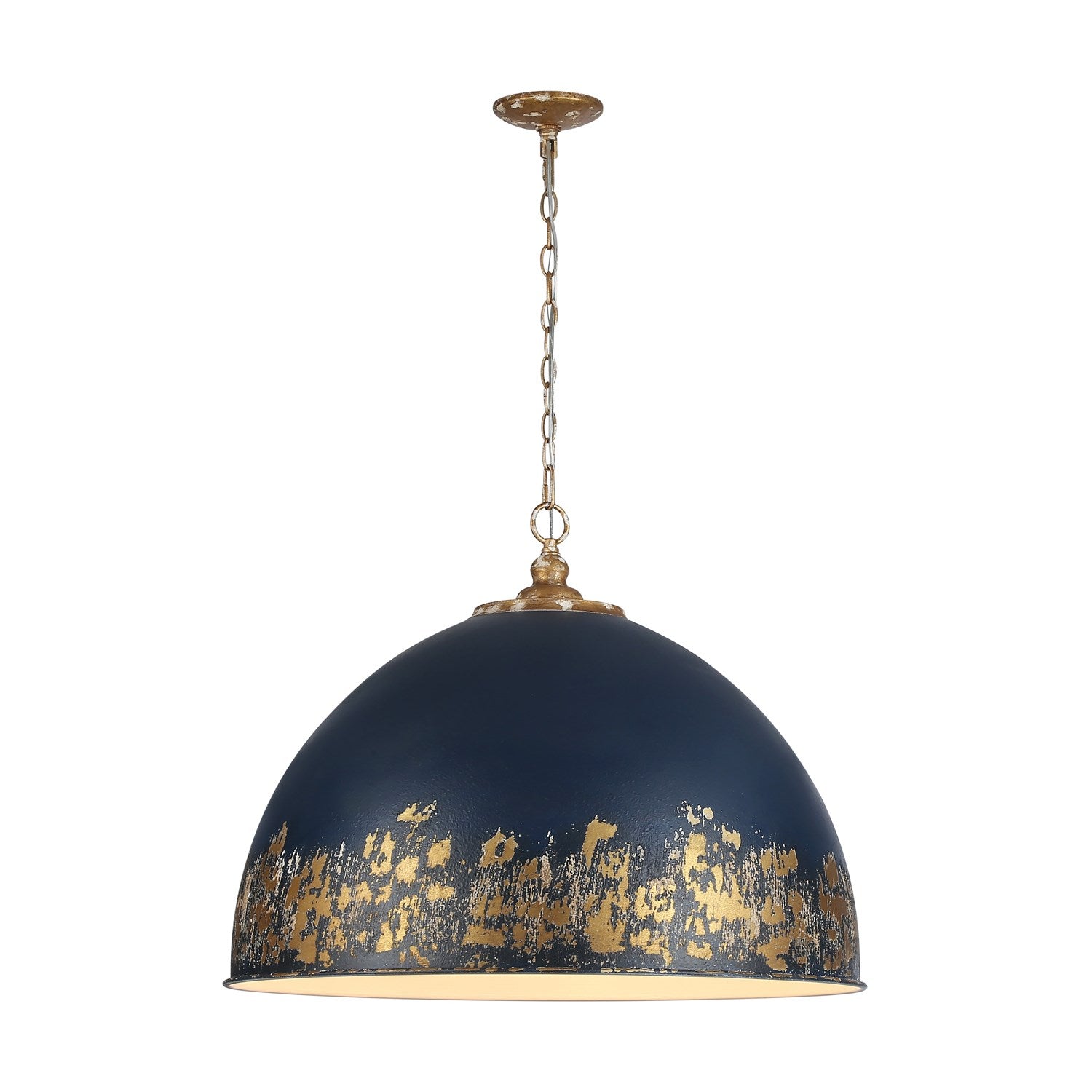 8-Light Pendant In Vintage Gold With Antique Matte Navy by Golden
