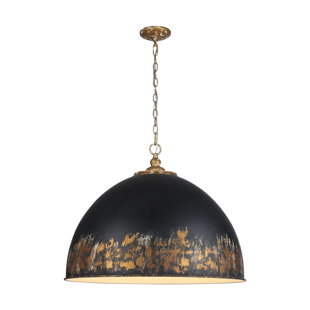 8-Light Pendant In Vintage Gold With Weathered Black Iron by Golden
